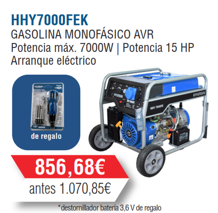 GENERADOR HYUNDAI HOME SERIE 6,5 kw Eléctrico con ruedas