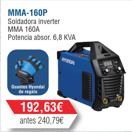 SOLDADORA INVERTER HYUNDAI MMA - 160A