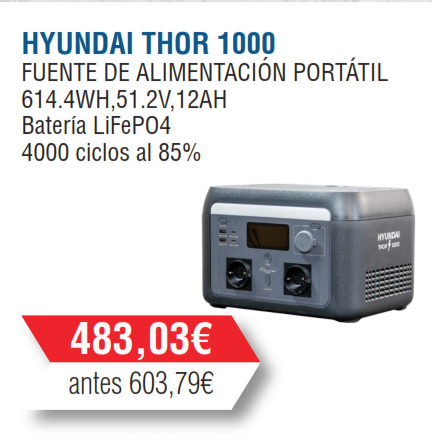 ESTACIÓN BATERÍA HYUNDAI 1000-1600w - 614 Wh